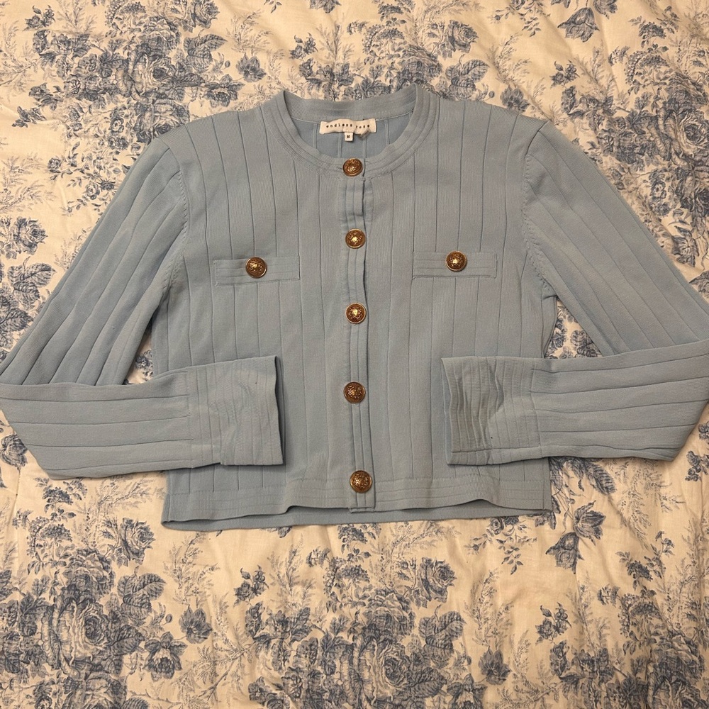 Endless Rose Light Blue Button-Up Top